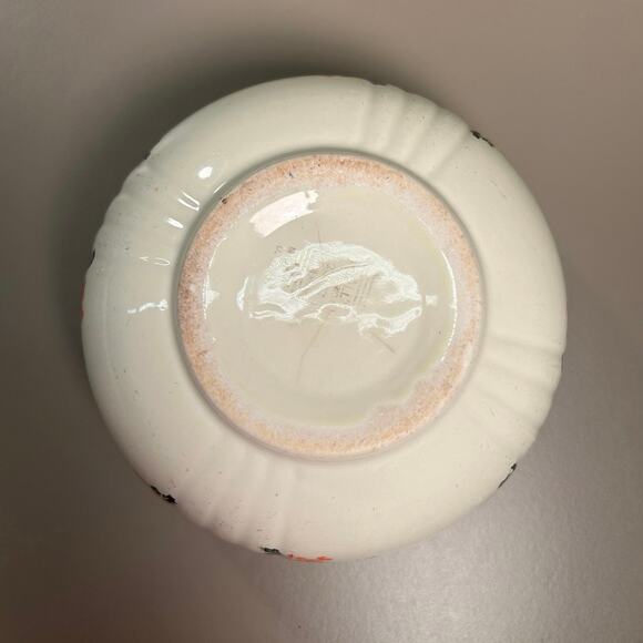 Hall’s 2 Qt Stoneware Bowl - Vintage Red & Black Poppy Design - 1940s Art Deco - Picture 4 of 7